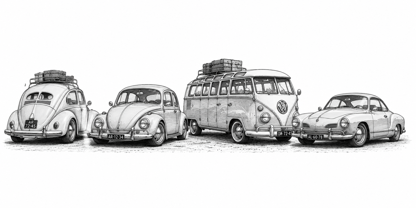 VW Classics Houten NFC Sleutelhanger - Start Waze met één Tik - Programmeerbare NFC
