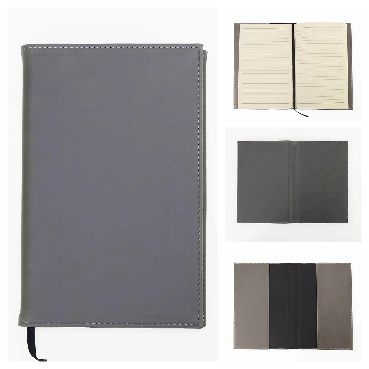 LaseretteⓇ Luxe Notitieboek Grijs (inclusief graveren naam en logo!)