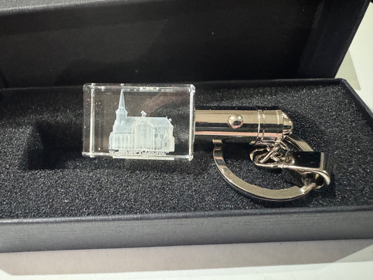 K9 Kristal Sleutelhanger van de Westerkerk met geïntegreerd LED-Lampje