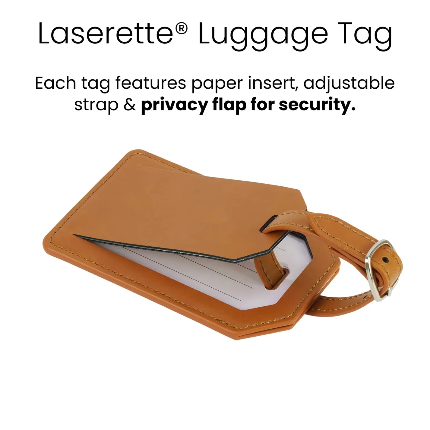 Luxe Reiskofferlabel met Privacyklep Zwart (inclusief 2 kanten graveren!)