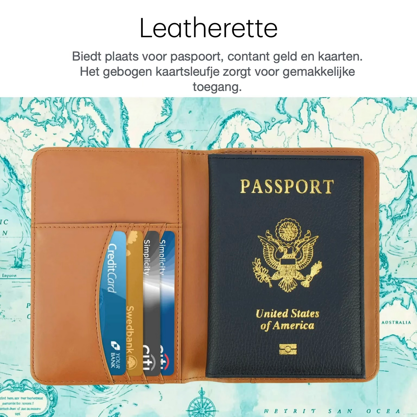 Luxe LaseretteⓇ Paspoorthouder Bruin (inclusief graveren!)