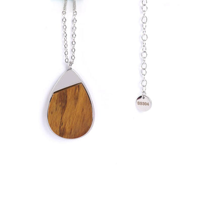 Gravierbare Holzkette AUS NATURHOLZ UND EDELSTAHL