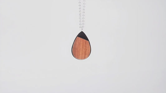 Graveerbare houten ketting GEMAAKT VAN NATUURLIJK HOUT & ROESTVRIJ STAAL